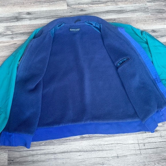 Vintage 90’s Lands End Men's Color Block Windbreaker w/ Fleece Lining Size M - Picture 7 of 9